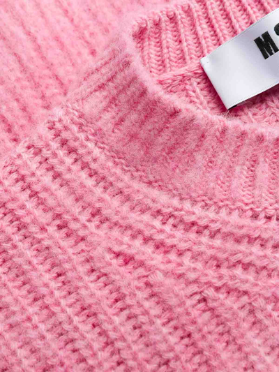 Msgm Crew Neck Sweater In Nude & Neutrals