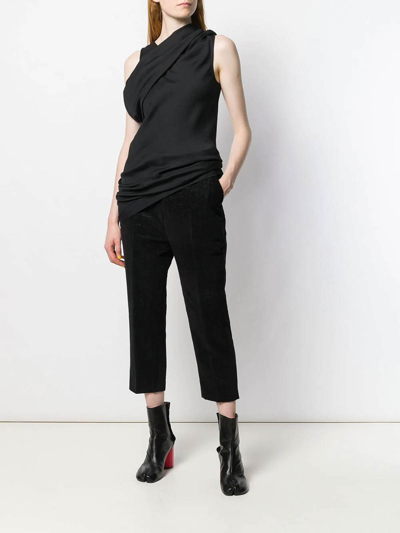 Shop Rick Owens Pintuck Cropped Trousers In Black