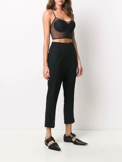 Shop Ann Demeulemeester Cropped Straight Trousers In Negro