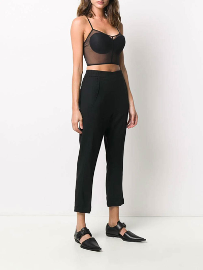 Ann Demeulemeester Cropped Straight Trousers In Negro