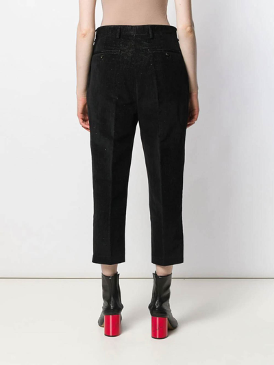 Shop Rick Owens Pintuck Cropped Trousers In Black