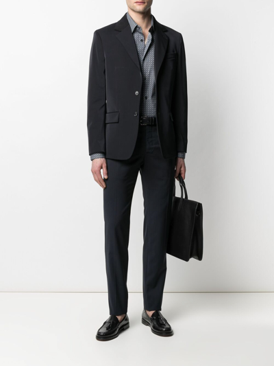 Incotex Chino Trousers With Linen And Cotton Pleats In Blue