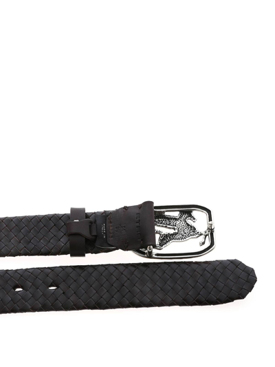 Shop Etro Braided Belt In Dark Brown
