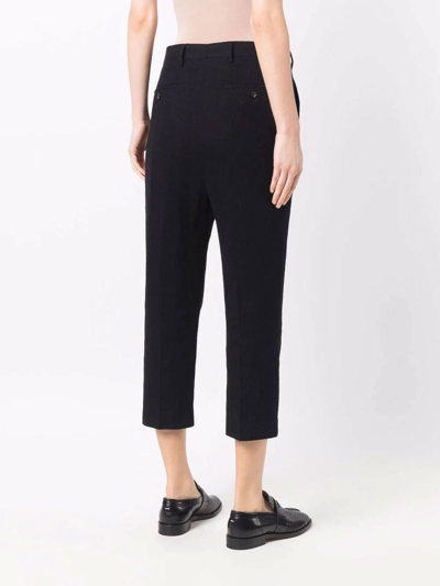 Shop Rick Owens Cropped Tailored Trousers In Black