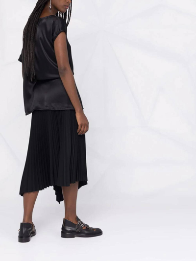 Shop Ann Demeulemeester Asymmetrical Silk Blouse In Negro