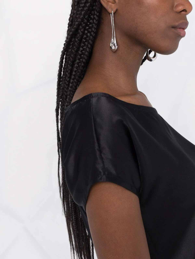 Shop Ann Demeulemeester Asymmetrical Silk Blouse In Negro