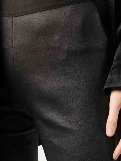 Shop Ann Demeulemeester Lambskin Stretch-waistband Trousers In Black