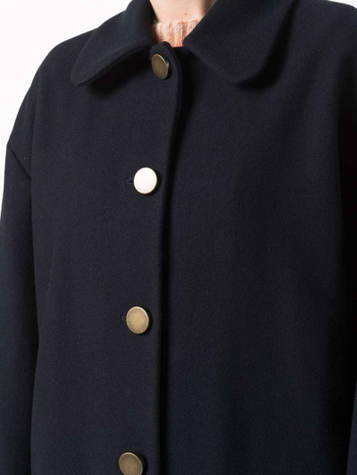 Shop L'autre Chose Versized Wool-blend Coat In Negro