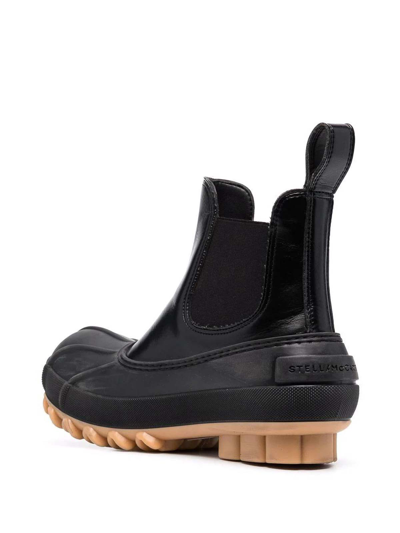 Stella Mccartney Faux Leather And Rubber Chelsea Boots In Black