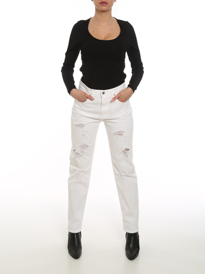 Dolce & Gabbana Corset Style Sides Crewneck In Black