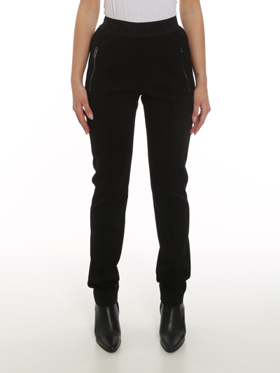 Dolce & Gabbana Logoed Waistband Trousers In Black