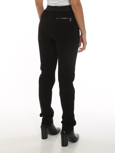 Dolce & Gabbana Logoed Waistband Trousers In Black