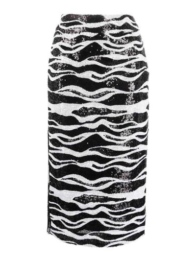Shop Dolce & Gabbana Striped Skirt In White