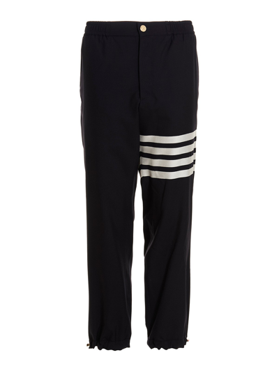 Shop Thom Browne 4 Bar Trousers In Blue