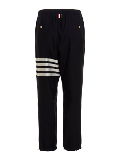 Shop Thom Browne 4 Bar Trousers In Blue