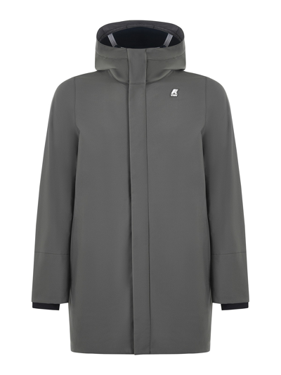 Shop K-way Nylon Hooded Jacket In Dark Green