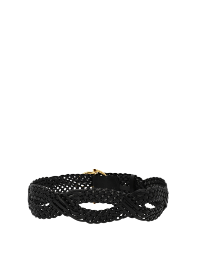 Shop Etro Braided Belt In Black