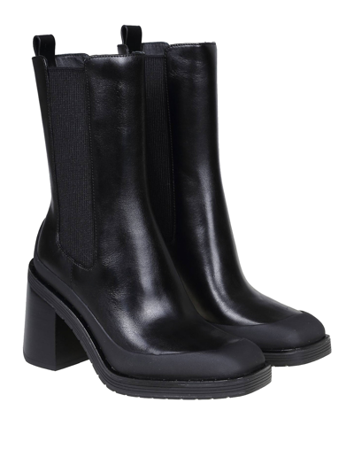 Tory Burch Leather Ankle Boots In Black