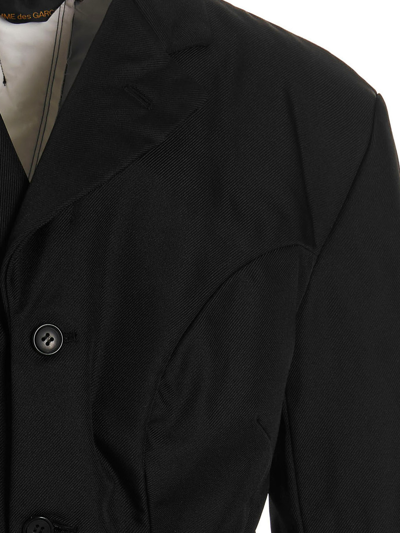 Shop Comme Des Garçons Maxi Split Blazer In Black