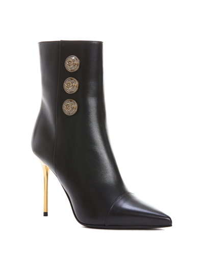 Shop Balmain Roni Pointy Toe Ankle Boots In Black
