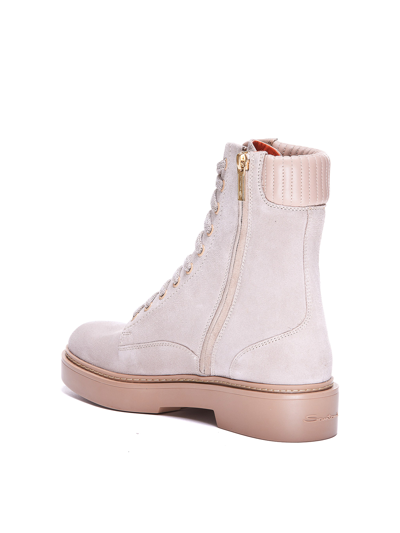 Shop Santoni Lace-up Booties In Rosado Claro