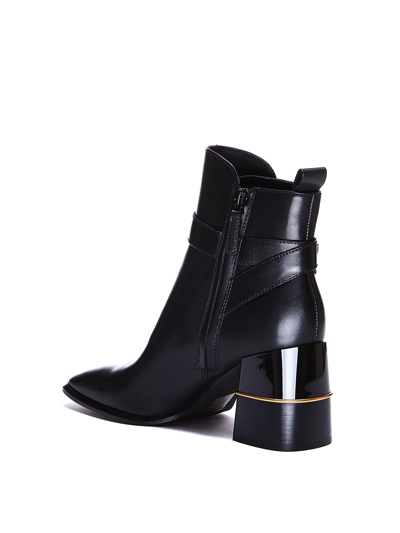 Tory Burch Leather Ankle Boots In Black
