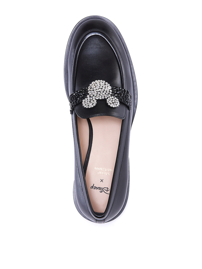 Shop Stuart Weitzman Minnie And Mickey Mouse Loafers In Negro