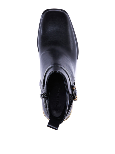 Tory Burch Leather Ankle Boots In Black