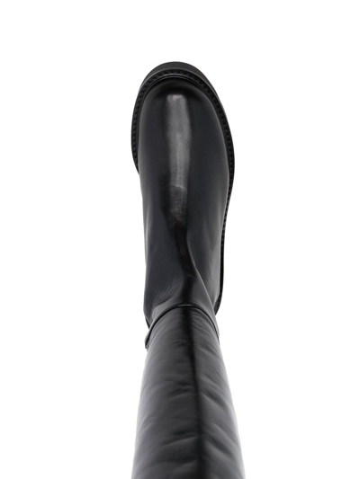 Shop Stuart Weitzman Lift Asymmetric Knee Boots In Negro