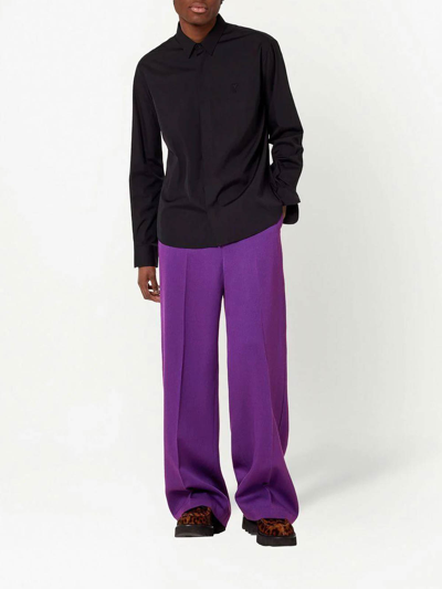Shop Ami Alexandre Mattiussi Paris Wide-leg Tailored Trousers In Purple