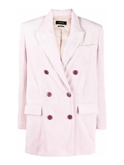 Shop Isabel Marant Haneva Double-breasted Blazer In Light Pink