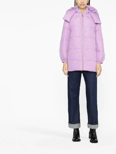 Patou Convertible Hooded Quilted Recycled-shell Parka In Light Purple
