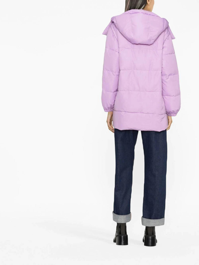 Patou Convertible Hooded Quilted Recycled-shell Parka In Light Purple