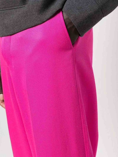 Shop Ami Alexandre Mattiussi Paris Wide-leg Tailored Trousers In Fuchsia
