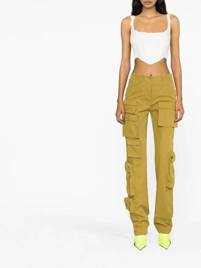 Shop Off-white Co Multipocket Straight-leg Cargo Trousers In Multicolour