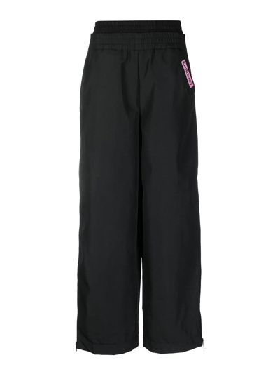 Shop Khrisjoy High-waisted Wide-leg Trousers In Black