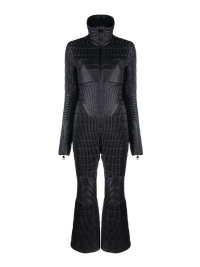 Shop Khrisjoy Quilted High-neck Ski Suit In Negro