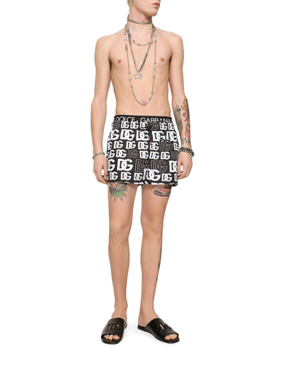 Shop Dolce & Gabbana Logo Swim Shorts In Black