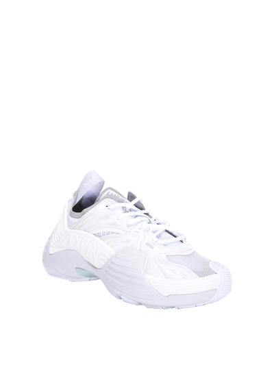 Shop Lanvin White Mesh Flash-x Sneakers In Blanco