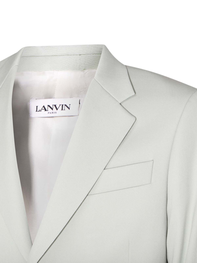 Shop Lanvin Sage Virgin Wool Blazer In Light Green