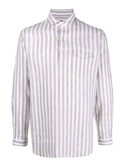 Shop Lardini Striped Shirt In White