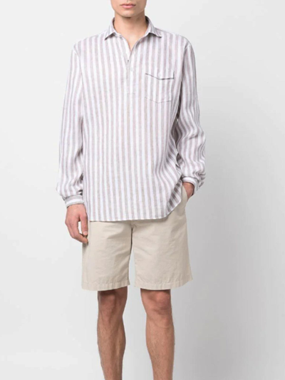 Shop Lardini Striped Shirt In White