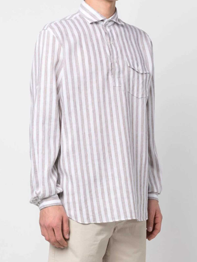 Shop Lardini Striped Shirt In White