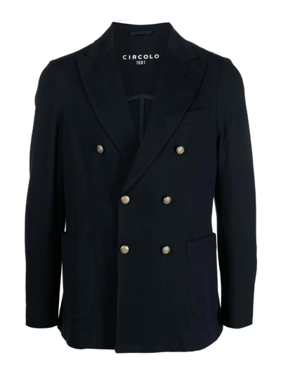 Shop Circolo 1901 Double-breasted Jacket In Blue