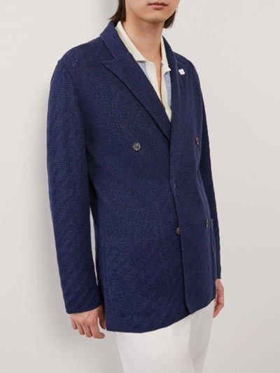Shop Lardini Long Single-breasted Coat In Blue