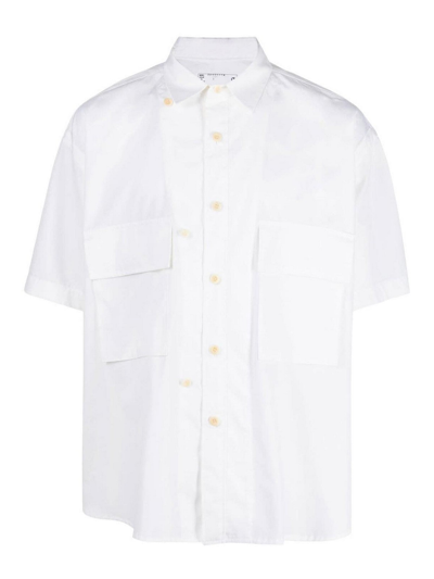 Shop Sacai Flap-pockets Shirt In White