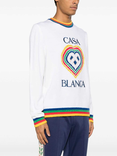 Shop Casablanca Sweater With Logo In White