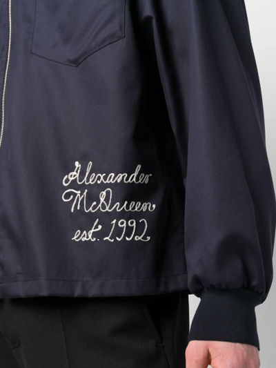 Shop Alexander Mcqueen Shirt Navy In Dark Blue