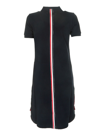 Thom Browne Cotton Pique Polo Shirt Dress In Blue