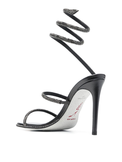 René Caovilla 105mm Rhinestone-embellished Sandals In Black